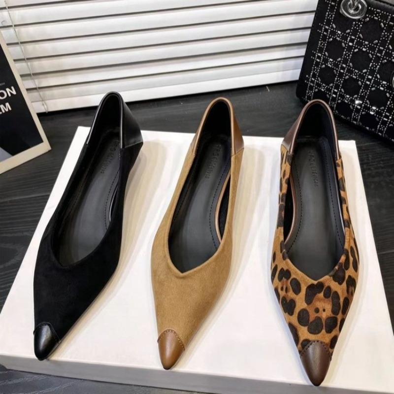Women'S Shoes Non Slip - Spliced Thin Heel Single Pointed Toe