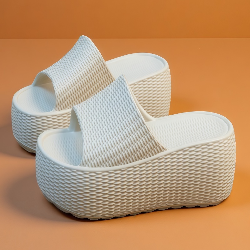 Women'S Shoes Non Slip - New Textured Weave Platform Slides Women's