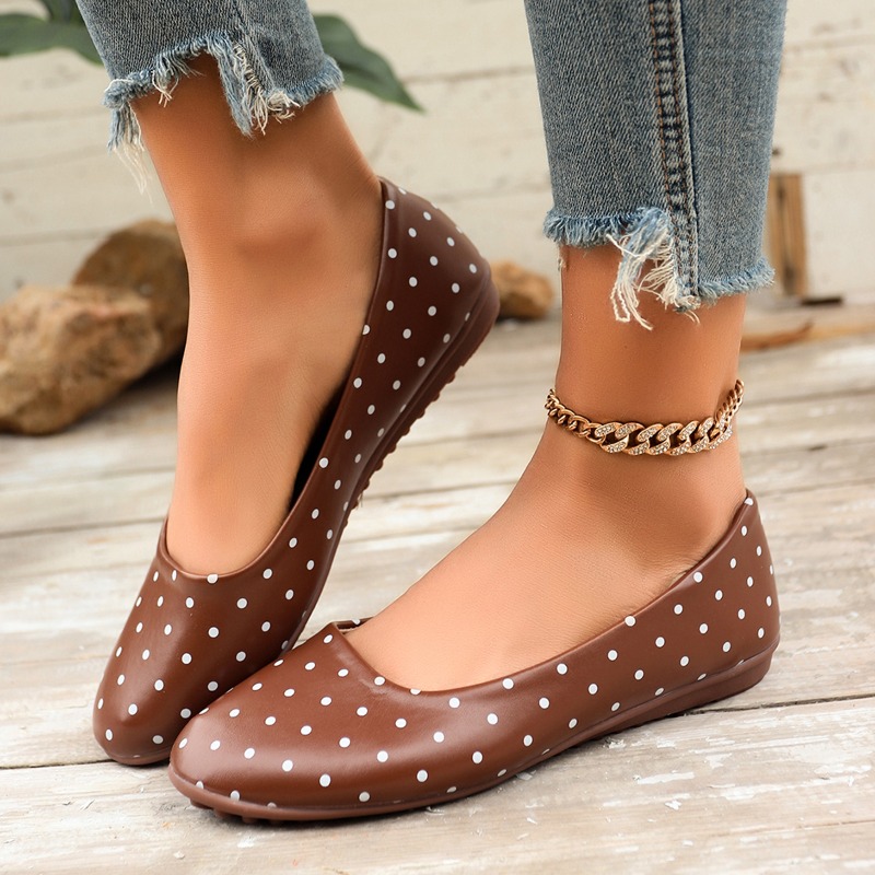 Ladies White Polka Dot Flats R - Loafer Flat Women recension och pris