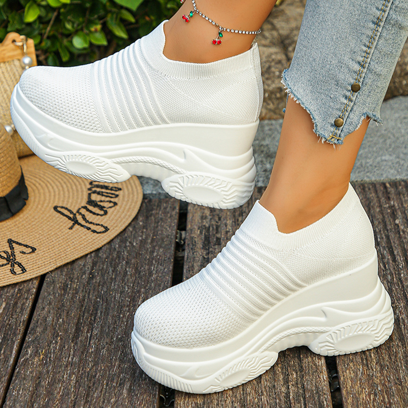 Women's Knitted White Chunky S - Mesh Sneaker Women recension och pris
