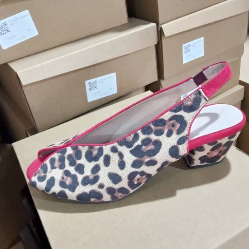 Leopard Print Peep Toe Slingba - Leopard Print Heels recension och pris