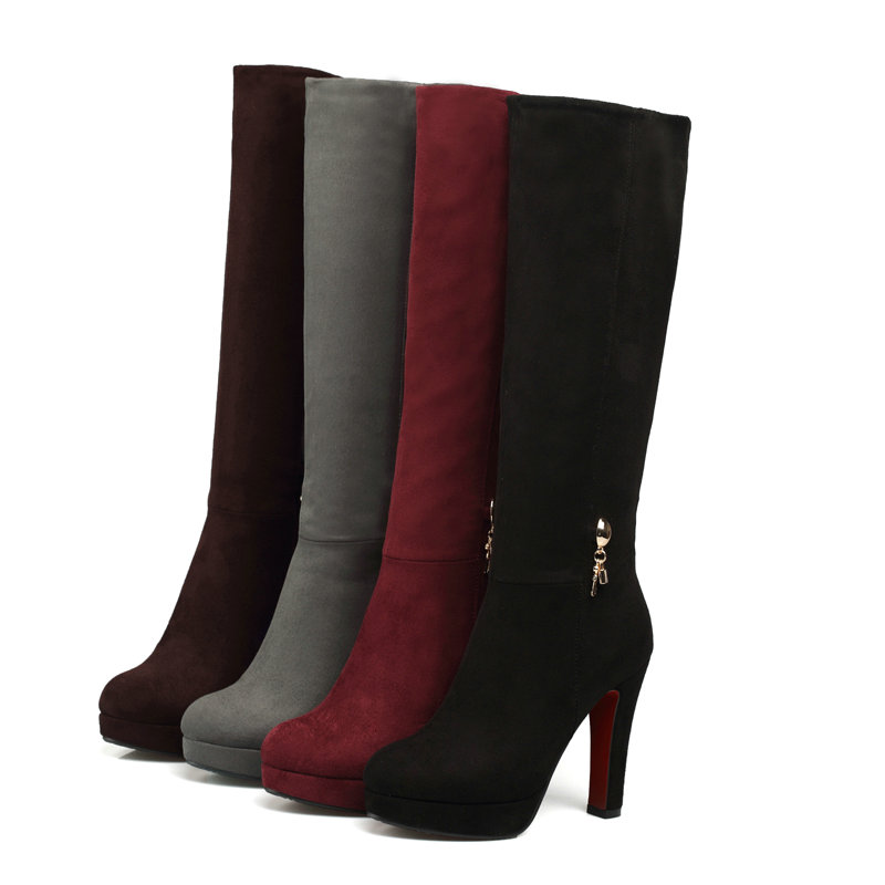 Faux Suede Nubuck Leather Burg - Women'S Shoes Burgundy recension och pris
