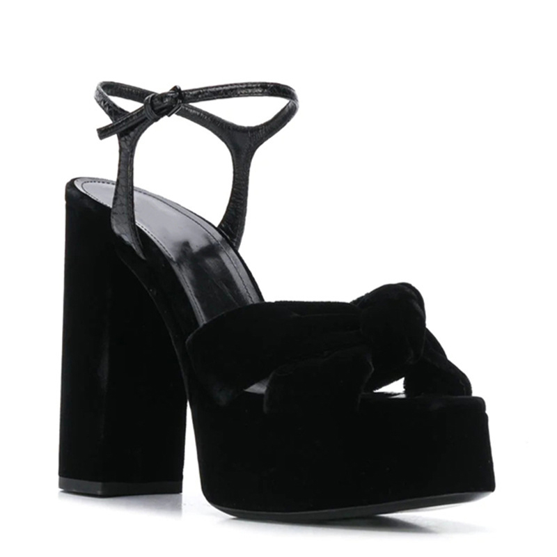 Burgundy Velvet Knot Peep Toe  - Women'S Shoes Burgundy recension och pris