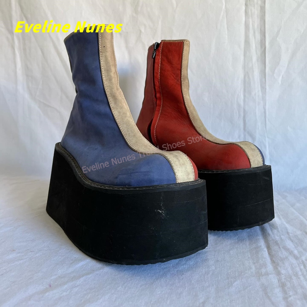 Y2K Red Blue Platform Ankle Bo - Women'S Shoes Y2K recension och pris