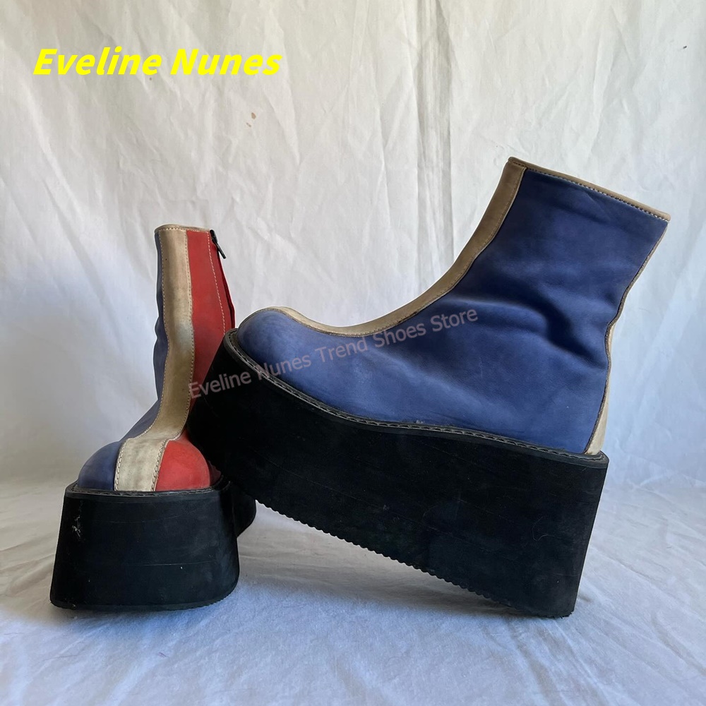 Y2K Red Blue Platform Ankle Bo - Women'S Shoes Y2K recension och pris