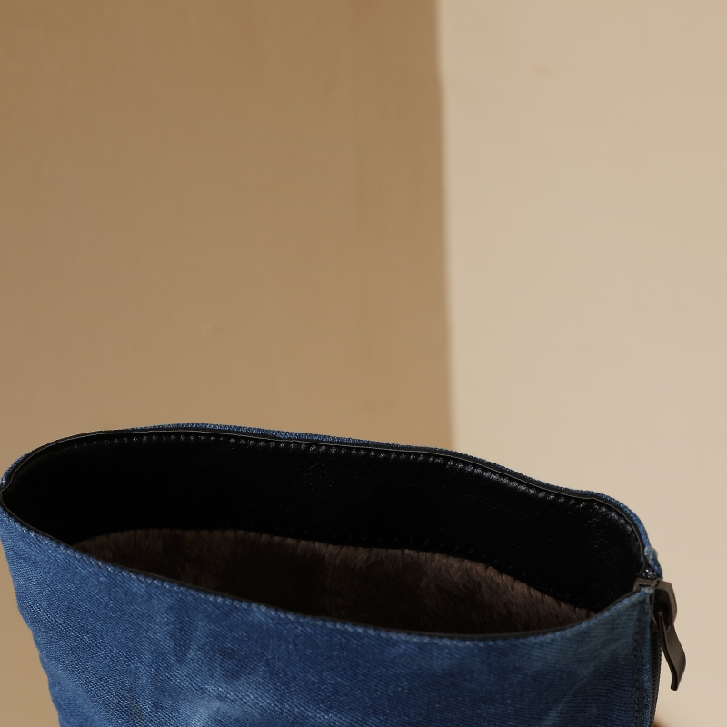 Blue Jeans Knee High Boots Wom - Women Shoes Jeans recension och pris