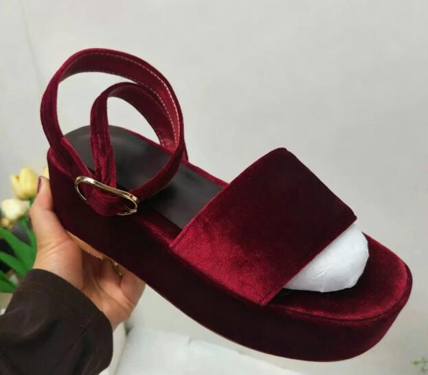 Burgundy Velvet Round Open Toe - Women'S Shoes Burgundy recension och pris
