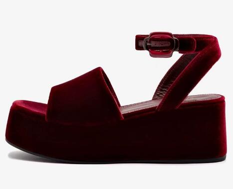 Burgundy Velvet Round Open Toe - Women'S Shoes Burgundy recension och pris