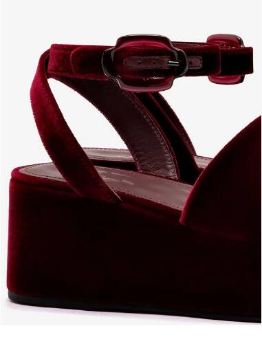 Burgundy Velvet Round Open Toe - Women'S Shoes Burgundy recension och pris