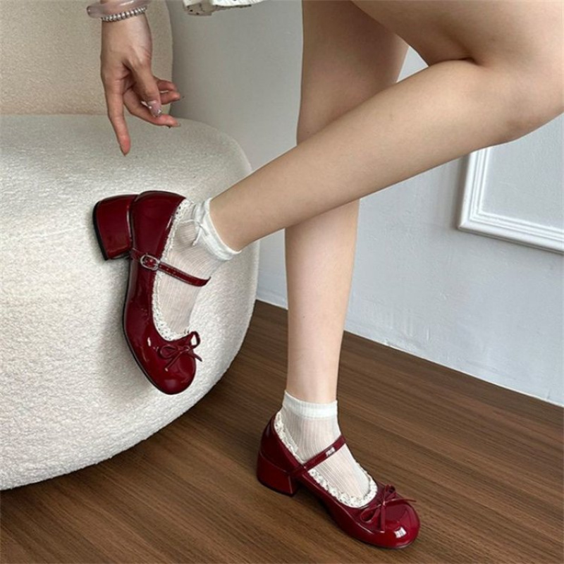 2026 Spring New Women's High-E - Women'S Shoes Burgundy recension och pris