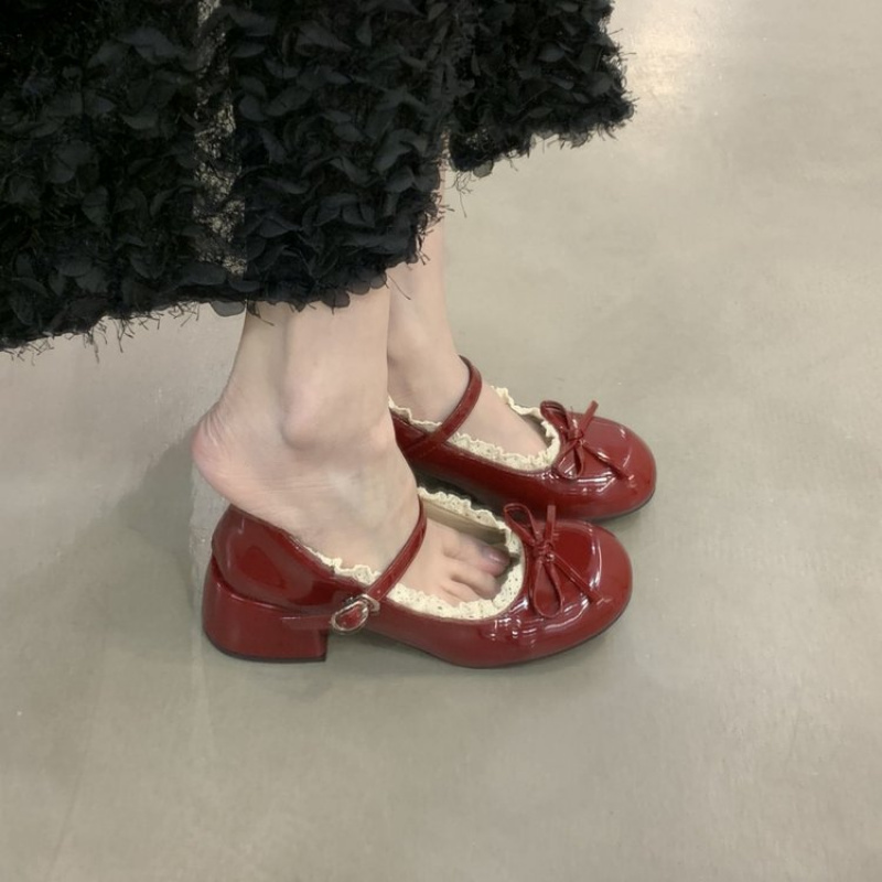 2026 Spring New Women's High-E - Women'S Shoes Burgundy recension och pris