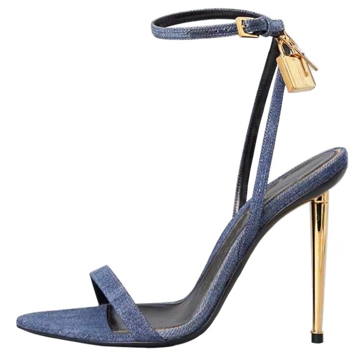 Sharp Pointed Gold Lock Strapp - Women Shoes Jeans recension och pris