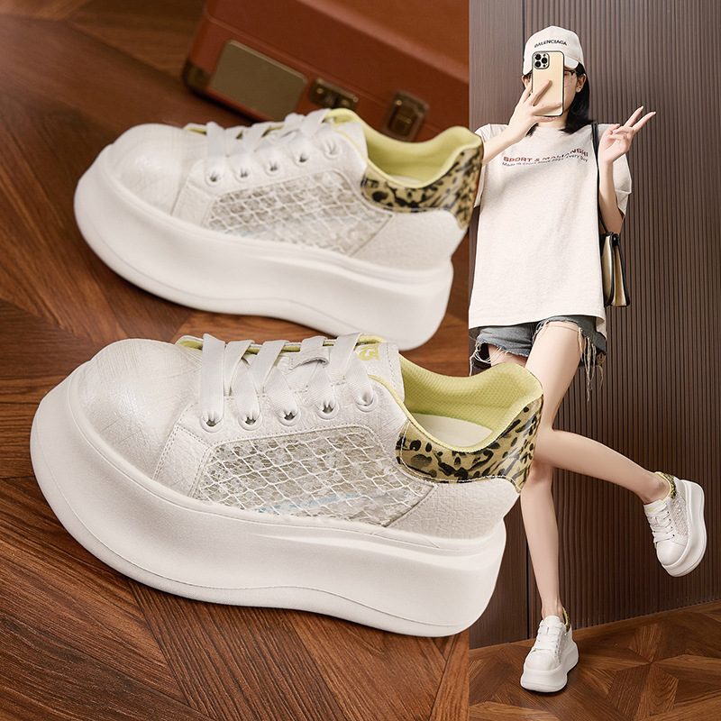 Thick-soled White Shoes for Wo - Mesh Sneaker Women recension och pris