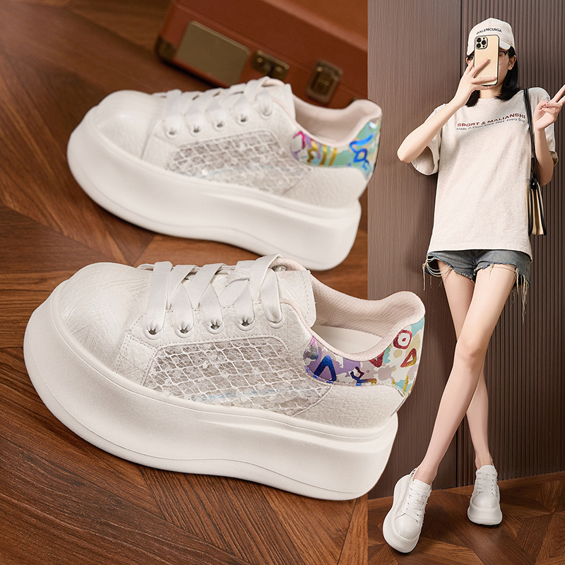 Thick-soled White Shoes for Wo - Mesh Sneaker Women recension och pris