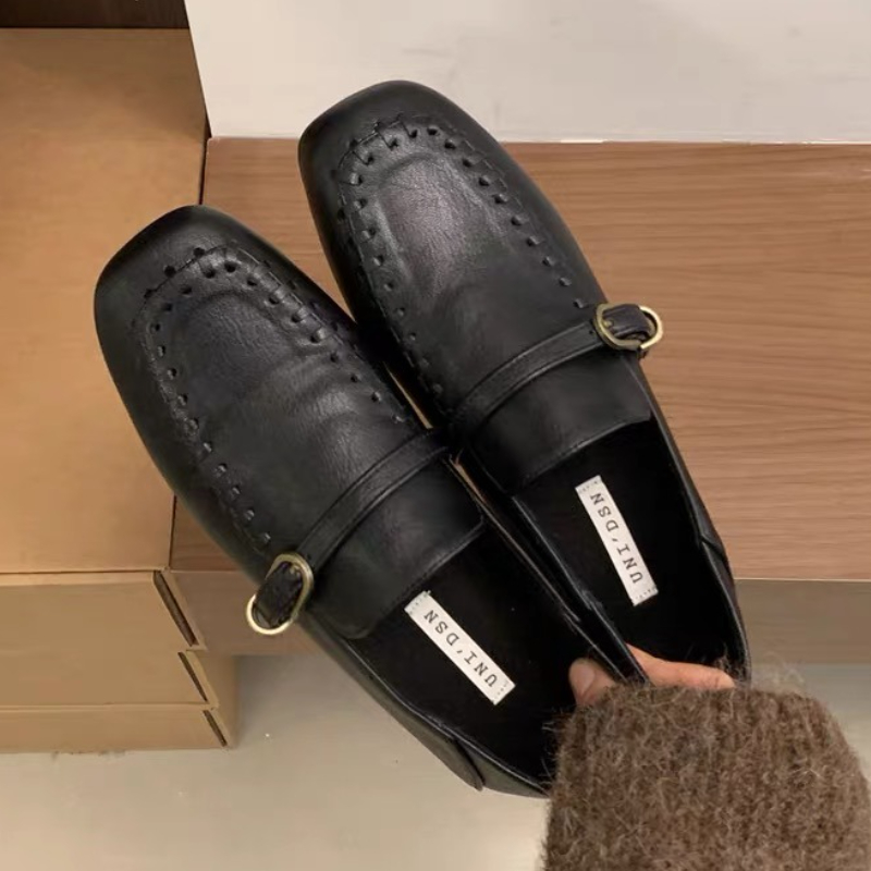 Elegant Suede Square Toe Flat  - Loafer Flat Women recension och pris